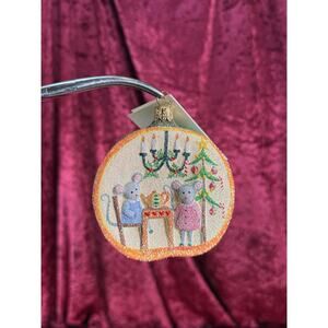 Vintage Handblown Glass Ornament Mouse Family In A Pumpkin Patricia Breen Poland